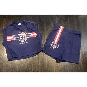 Mary Lou Retton Vintage Red White Blue Outfit Shirt Short Girls USA 1985 Olympic